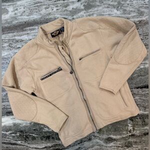 Vintage Harley-Davidson Zip Up Sweatshirt Jacket w/ Quilted Sleeves Size Medium